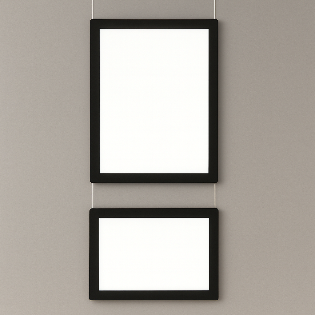 Muestario completo marcos luminososo colgantes