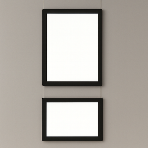 Marcos luminosos colgantes para escaparates