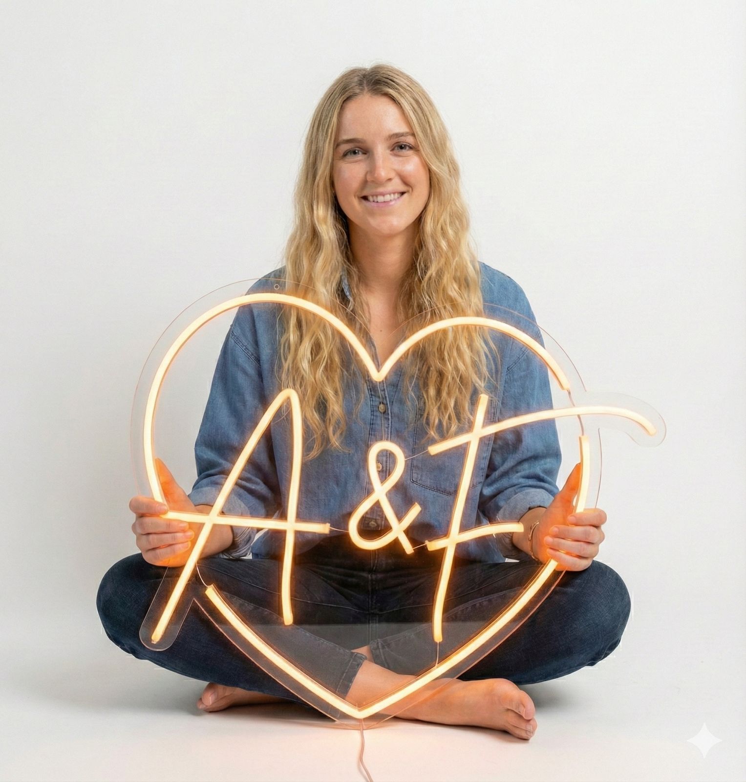 Neón San Valentín Personalizado ❤️ Vuestras iniciales en un corazón